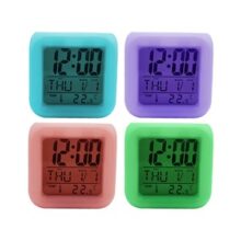 ساعت رومیزی و دماسنج دیجیتال الارم دار مدل کالر چنج RGB