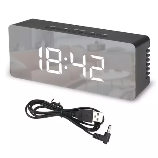 ساعت رومیزی دیجیتال و دماسنج دیجیتال الارم دار اتصال با usb به شارژر موبایل