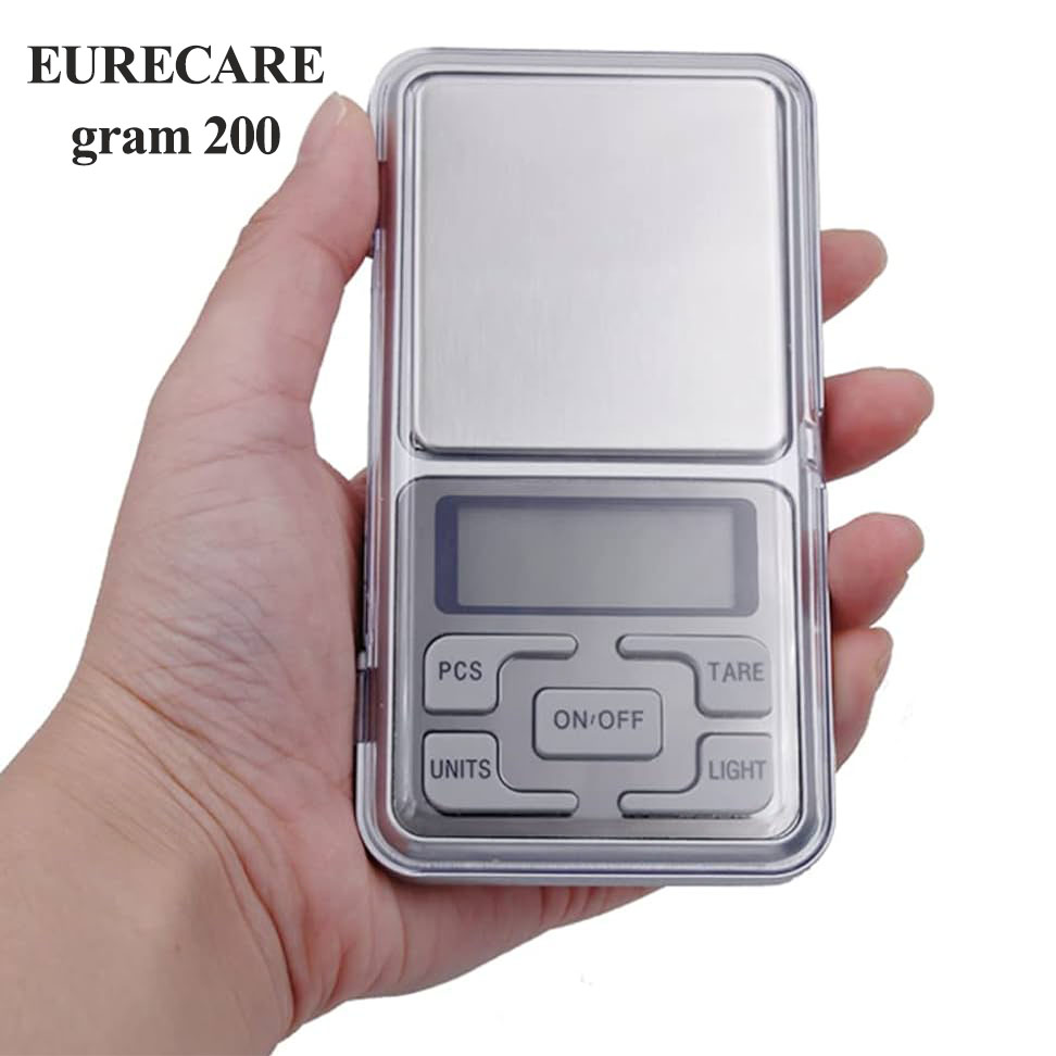 ترازو زرگری دیجیتالی جیبی 200 گرمی EURECARE (اصلی) سه صفر اتوماتیک
