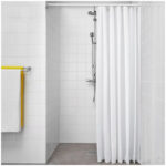 پرده حمام کریستالی سایز 180x200 طرح دار و اویز دار
