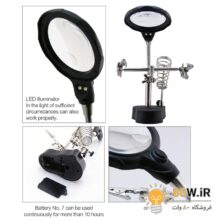 گیره مونتاژ قطعات الکترونیکی مدل TE-801 به همراه ذره بین و پایه هویه