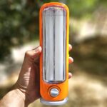چراغ اضطراری شارژی فانوسی 80 smd جدید و پایه دار 220 ولت (رنگ نارنجی یا سبز)